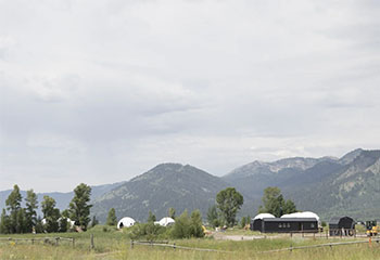 The Basecamp Hospitality LLC geodesic dome tents is just south of Teton Village on WY390. Photo: Nick Sulzer // Buckrail