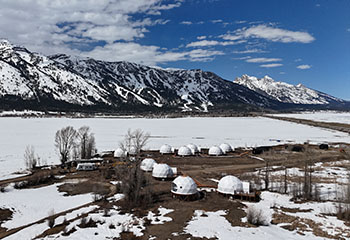 white geodesic domes, Teton Village, Wyoming